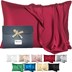 Picture of ROSEWARD Silk Pillowcase for Hair and Skin Made in USA, Highest Grade 22 Momme Silk Pillow Case, Anti Acne Pillowcase for Acne Prone Skin ( Red )